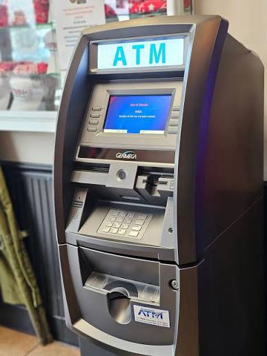 ATM machine close-up installation